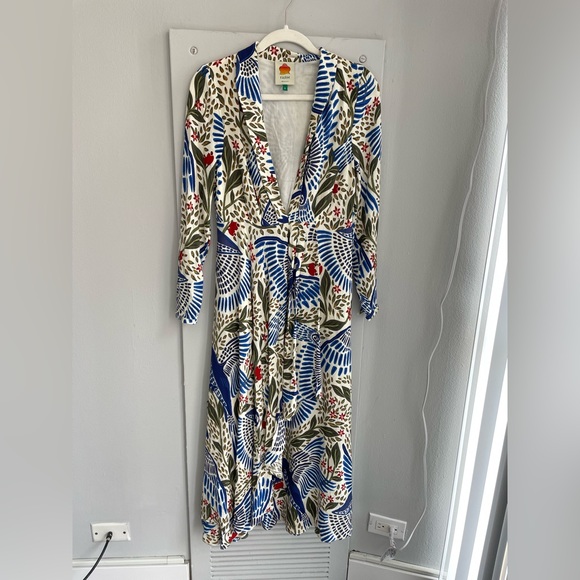 FARM RIO Blue Macaw Flight Maxi Dress!! - Picture 5 of 8